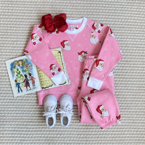 Cassidy Comfy Crewneck: Pink Dear Santa w/ Worth Ave