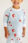 Cassidy Comfy Crewneck: Blue Dear Santa w/worth Ave White