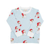 Cassidy Comfy Crewneck: Blue Dear Santa w/worth Ave White