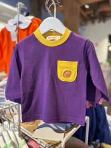  Football Pocket Long Sleeve Shirt: Purple & Yellow