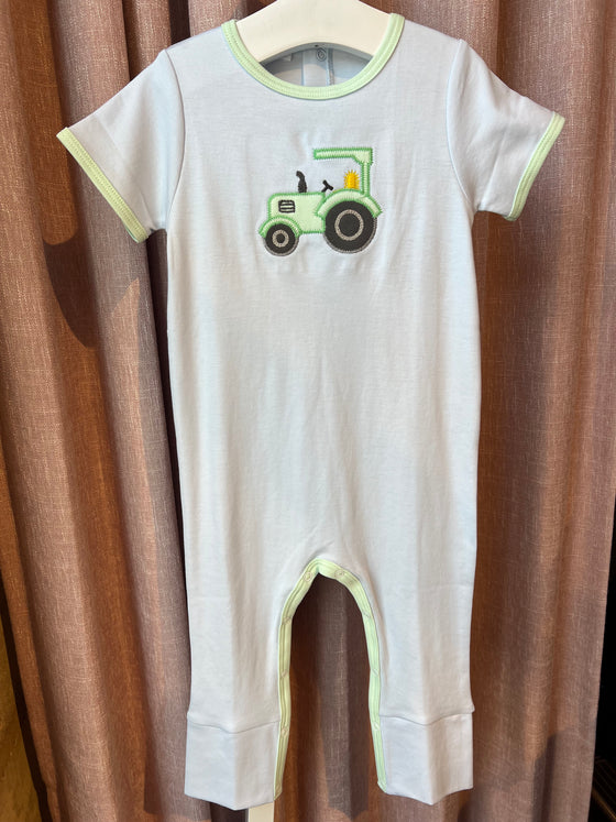 Tractor Time Applique S/S Playsuit