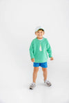 Cassidy Comfy Crewneck: Gibson Island Green w. Golf Bag Embroidery