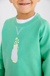 Cassidy Comfy Crewneck: Gibson Island Green w. Golf Bag Embroidery