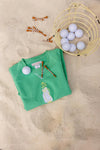 Cassidy Comfy Crewneck: Gibson Island Green w. Golf Bag Embroidery