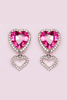  Boutique Heart Jewel Clip On Earrings