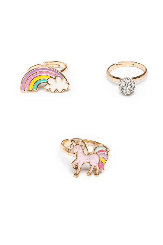 Unicorn Rainbow Rings 3pc