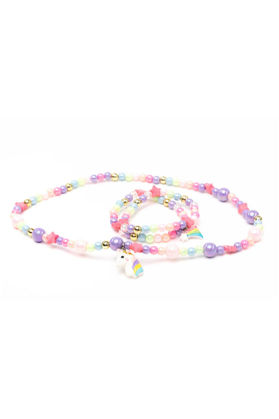 Cheerful Starry Unicorn Necklace & Bracelet Set