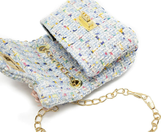 Mini Tweed Pearly Florals Crossbody