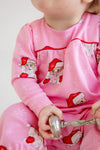 Long Sleeve Penny's Playsuit: Dear Santa (Hamptons Hot Pink) with Richmond Red