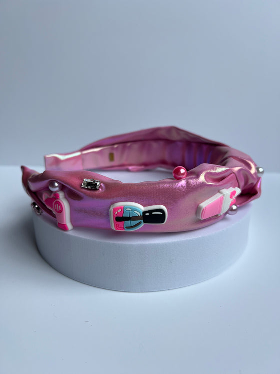 Pink Metallic Beauty Charm Knot Headband