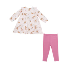  Pink Deer: Smocked Ruffle Dress w. leggings