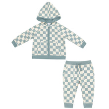  French Terry Checkerboard Set: Gray Mist