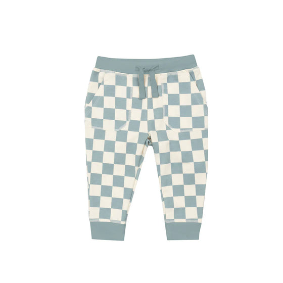 French Terry Checkerboard Set: Gray Mist