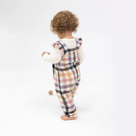 Harvest Plaid Smocked Overall