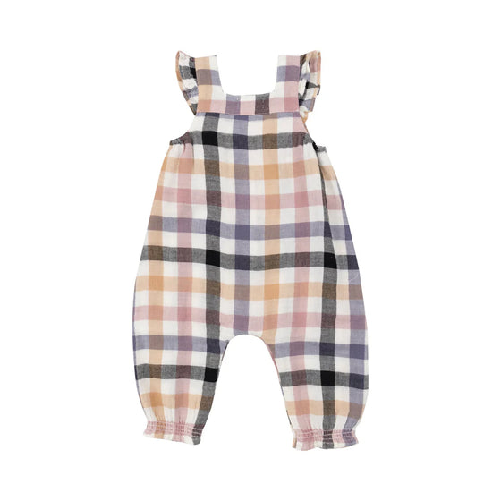 Harvest Plaid Smocked Overall