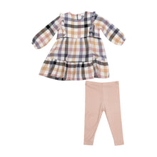  Harvest Plaid Ruffle Dress w. leggings