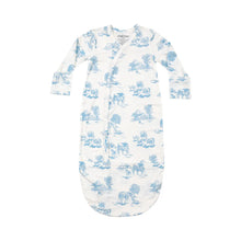  Farm Toile Blue Gown (0-3m)