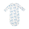 Farm Toile Blue Gown (0-3m)