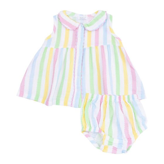 Ric Rac Stripe Button Dress