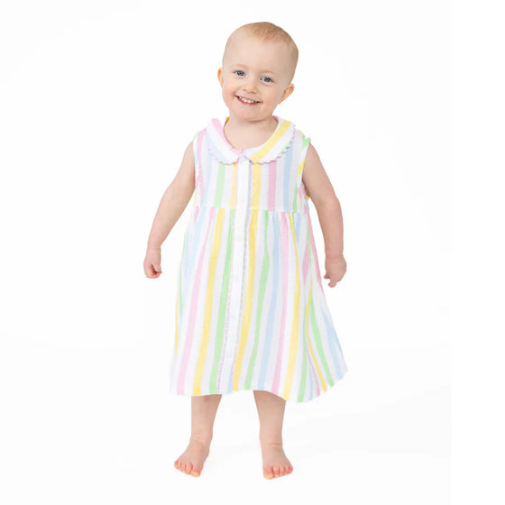 Ric Rac Stripe Button Dress