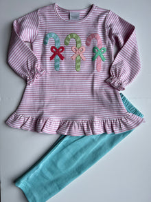  Pastel Candy Canes Pant Set