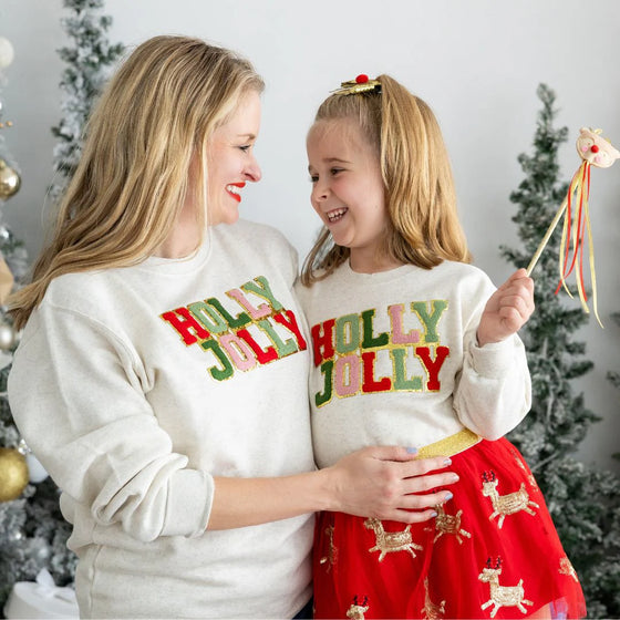 Holly Jolly Patch Sweatshirt: Adult