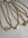 Gold Charm Beaded Necklace