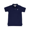 Prim & Proper Polo: Nantucket Navy With Multicolor Stork