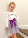 JMU Dukes Embroidered Gingham Skirt With Sash