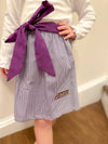 JMU Dukes Embroidered Gingham Skirt With Sash