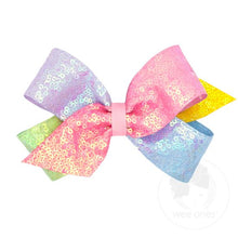  Ombre Printed Sequin Hair Bow
