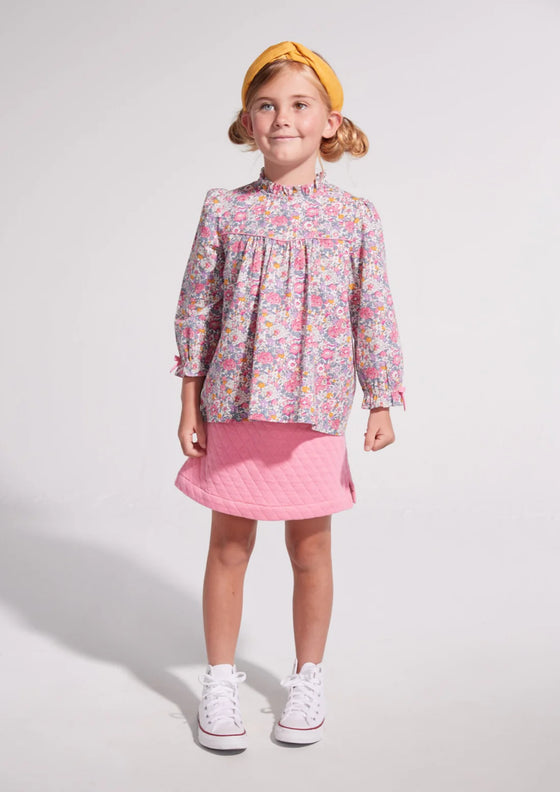 Quilted Mini Skirt: Rose