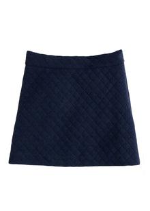  Quilted Mini Skirt: Navy