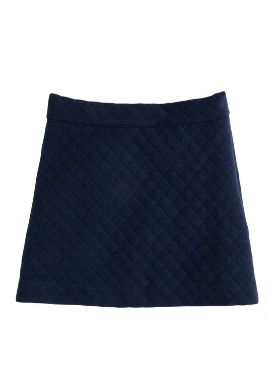 Quilted Mini Skirt: Navy