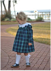 Sienna & Luca Plaid Dress with Plumetti White Collar