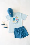 Sir Proper`s T-Shirt: Buckhead Blue/Fish