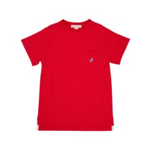  Carter Crewneck: Richmond Red With Park City Periwinkle Stork