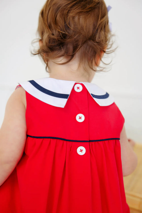 Stiles Sunsuit: Richmond Red With Worth Avenue White And Nantucket Navy