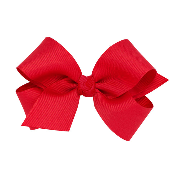 RED Medium Classic Grosgrain Hair Bow