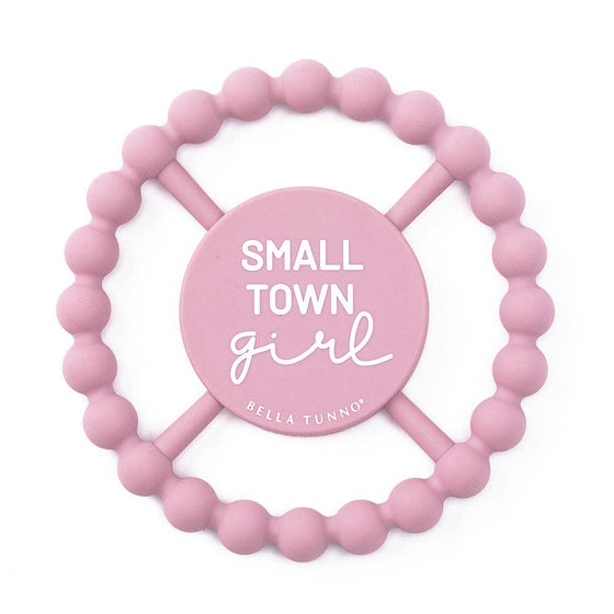 Small Town Girl Happy Teether: Pink