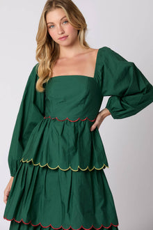  Cotton Poplin Hunter Green Dress