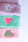 Azure & Pink Heart Beanie