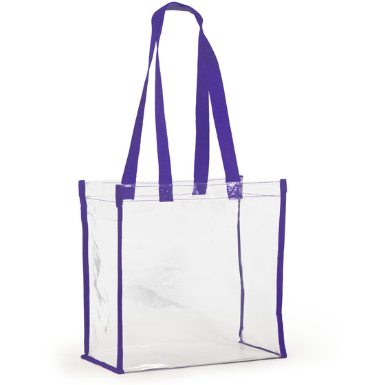 Clear Stadium Tote - Purple: JMU Patch