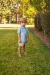 Oliver Blue & Tan Linen Short Set