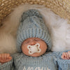 Surf Blue Cable Beanie Hat: (0-6 months)