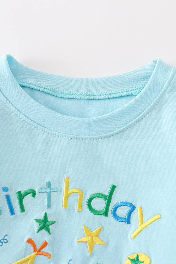 Blue Birthday Boy Applique Shirt
