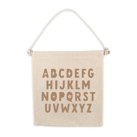 Alphabet (Brown) Canvas Hang Sign