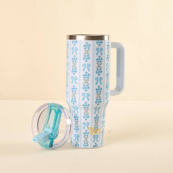 40 oz Flip Straw Tumbler-Oh So Fancy Blue