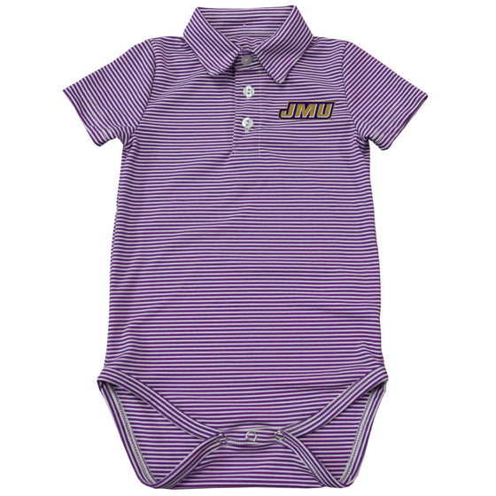 JMU Dukes Stripe Knit Polo Onesie