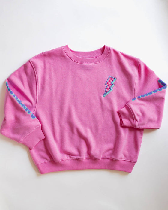 Anything is Possible Lightning Sweatshirt | Berry Pink